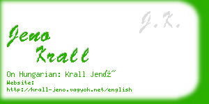 jeno krall business card